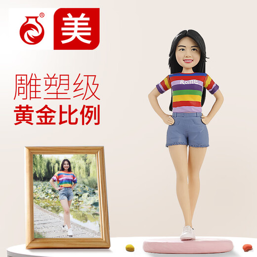 The successor of Tao’s creative wedding ornaments clay figure live doll wedding gifts for newlyweds and friends to celebrate the anniversary of engagement 22 cm single person (can be customized 15~26 cm)