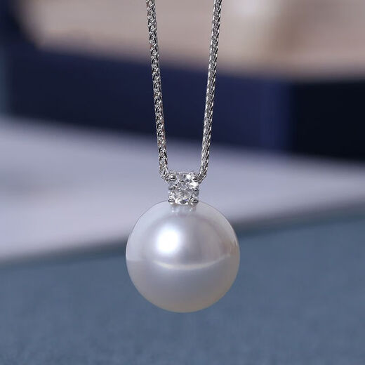 Zhizhou Henghui guaranteed price seawater pearl pendant Australian White Princess Nanyang White 925 silver necklace is round and large 925 silver gold-plated round beads 14mm