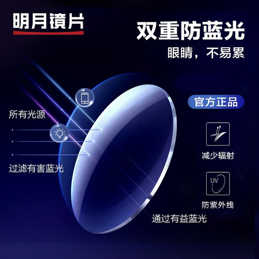 明月镜片 FILA近视眼镜轻钛眼镜框配镜有度数防蓝光眼镜时尚镜架 753F 配1.60明月防蓝光丨颜色留言
