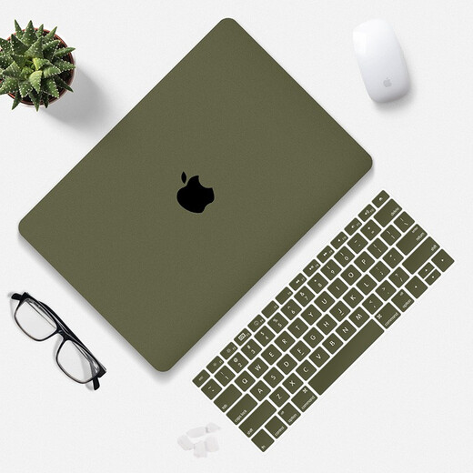 帝伊工坊新款苹果电脑壳M1保护壳macbook13笔记本16女生保护套m2外壳air13.3新pro15壳子 【岩砂壳】牛油果绿（配键盘膜+防尘塞） Pro13 retina (A1425/1502)