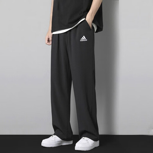 阿迪达斯（adidas）男裤运动裤子男 2025冬季新款休闲裤加绒保暖耐磨透气 GK9273/针织直筒/白标 2XL
