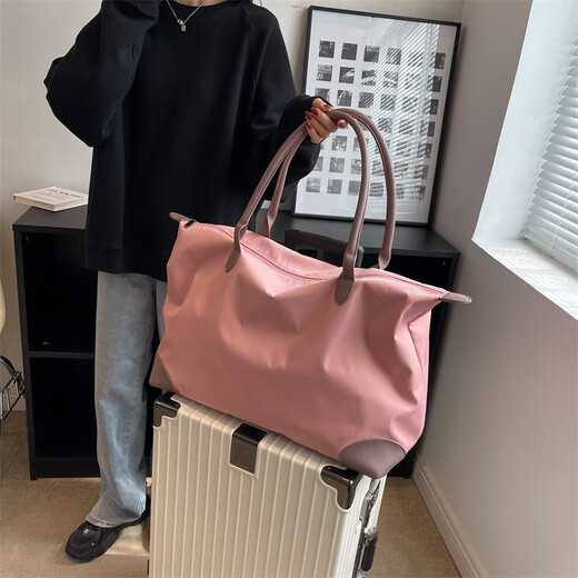 途客（Trcks）旅行包女大容量行李袋超大待产包收纳袋运动健身包短途便携手提包 粉色 大号