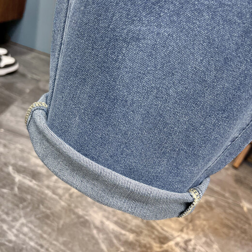 Été mince élastique jeans jeans masculin lâche élastique décontracté pieds polyvalents pantalon harem pantalon papa 6623 # bleu 36 (170-185) Jin [Jin équivaut à 0,5 kg]