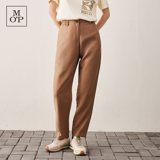 Marc O'Polo/MOP【商场同款】春夏直筒薄款简约透气长款休闲裤女 藏青色898 34 160