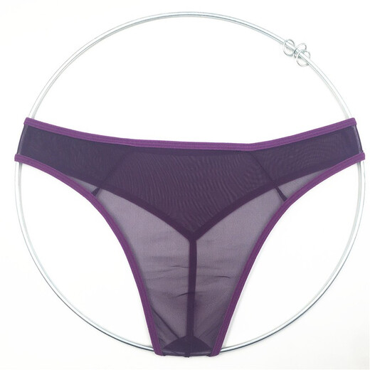 Private Shang New Men's Underwear Transparent Stretch Briefs Romantic Purple Sexy G-string T-Pants One Size 170Jin Jin is equal to 0.5kg within