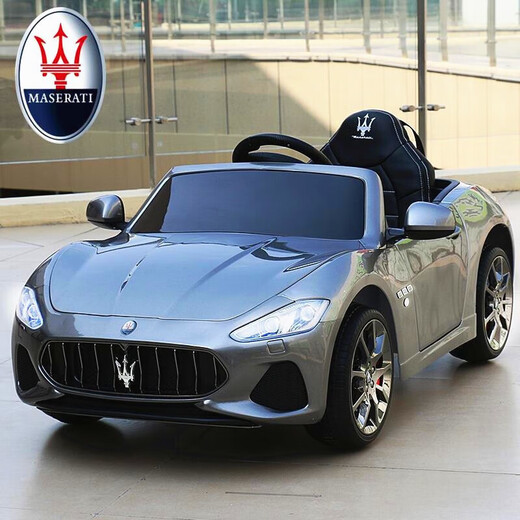 Cool Sun Maserati children's electric car four-wheel four-wheel drive remote control can sit for people, baby and children sway toys early education car paint red: soft tire + four-wheel drive leather seat + remote control sway Bluetooth + portable pull rod