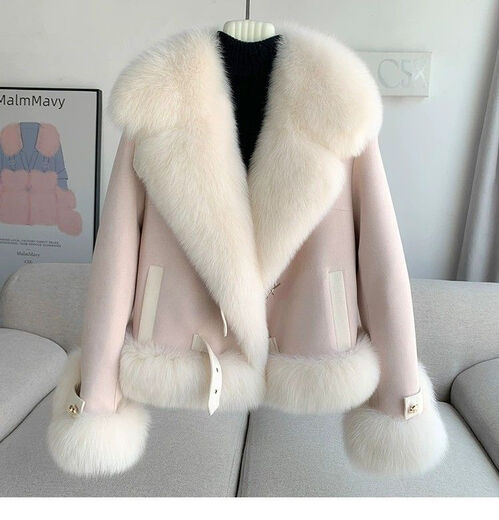 
Pier Cardin temperament fur coat for women, versatile slim down cotton jacket, large fur collar imitation fur top 2025 winter beige M, recommended 90-115Jin [Jin equals 0.5 kg]
