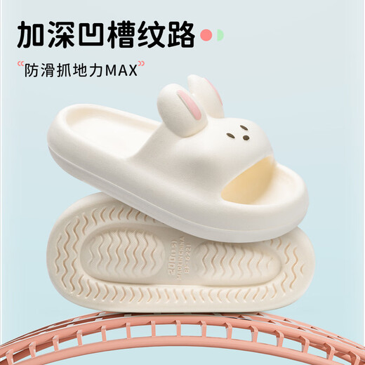 Jialiya Cute Soft Soled Children's Slippers for Girls Summer Indoor Home Bathing Non-Slip Wear-Resistant Rabbit Sandals for Boys White Cute Rabbit Size 34 Inner Length 215mm
