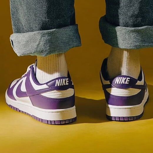 耐克（Nike）板鞋男鞋2023春季新款Duck Low舒适低帮运动复古休闲鞋 潮品 DD1391-104/白紫 40.5