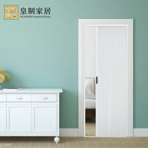 Vinoa Folding Honeycomb Invisible Door Sliding Blackout Heat Insulation Windproof and Waterproof Partition Door Customized Simple Light Door Fashion Thickened White Frame + Solid Color Honeycomb Single Door