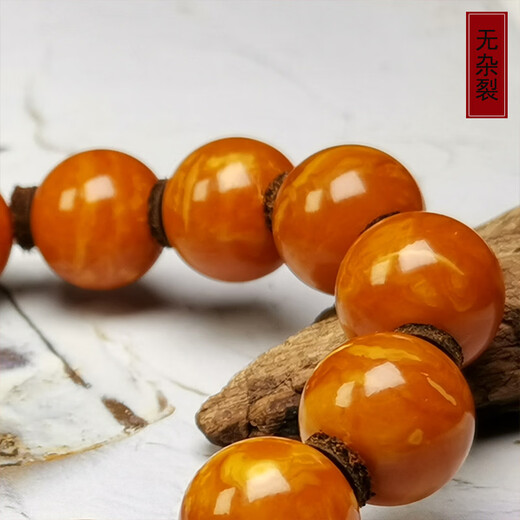 Amber style, one thing, one picture, one certificate, old beeswax bracelet, natural amber bracelet, chicken oil red old wax, old flower wax, flawless 13.3mm 19.96g