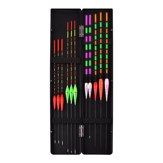 Beauty Spirit 5 luminous floats + 6 daytime floats with a float box and fish float set. Hook-biting and color-changing electronic luminous floats for night fishing. A comprehensive wild fishing set. 5 luminous floats that do not change color + 6 daytime floats + float box.