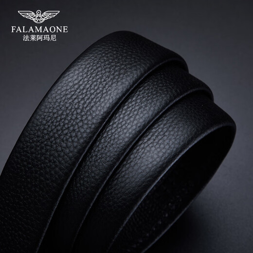 Falamaone Men's Leather Belt Genuine 2025 New Luxury Brand International Valentine Day Negocios de alta gama Belt Belt Birthday Gift PD829 Color de armas [Versátil Casual de negocios] 120 cm [Embalaje de caja de regalo de alta gama]