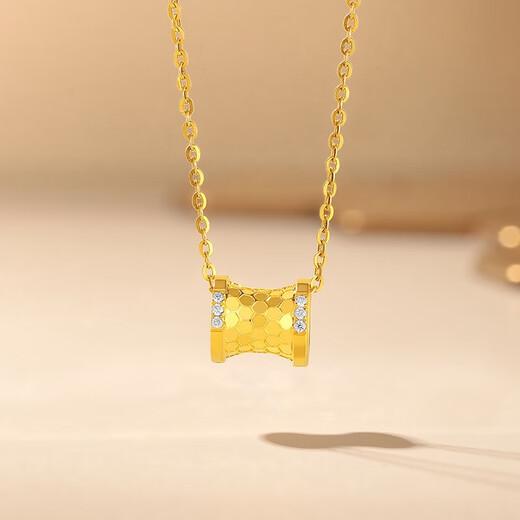 Saturday Fortune (ZLF) 18K Diamond Pendant Small Waist Honeycomb Brilliant Simple Necklace for Girlfriend T Holiday Gift Small Waist Pendant (chain not included)