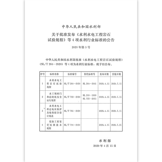 SL/T 794-2020 Технические правила для мониторинга безопасности Dike Engineering China Water Conservancy и Hydrowower Press