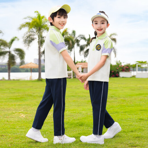 芯时代团体服初中小学生短袖长裤两件套三年级班服T恤长裤幼儿园幼师工 6627套装【短袖+长裤】 150