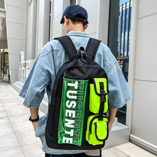
French, German, French, German, sports training badminton backpack female large capacity high school college student computer school bag men backpack shengda8313 gray orange color