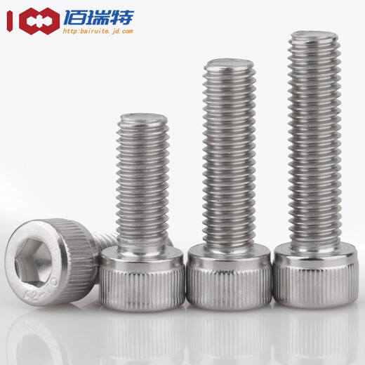 Bairuite (bairuite) 304 stainless steel hexagon socket screw screw extended cylindrical head cup head hexagon socket bolt DIN912 screw M6*25 20 pieces