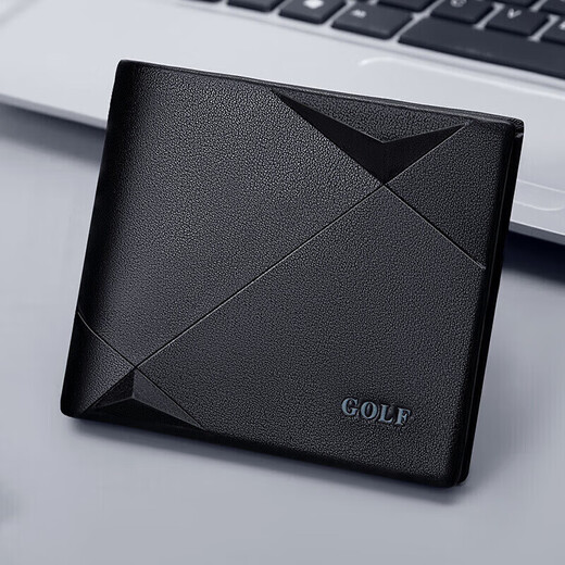 Golf (GOLF) men's wallet first-layer cowhide horizontal wallet multi-card slot short wallet lightweight gift box gift for boyfriend