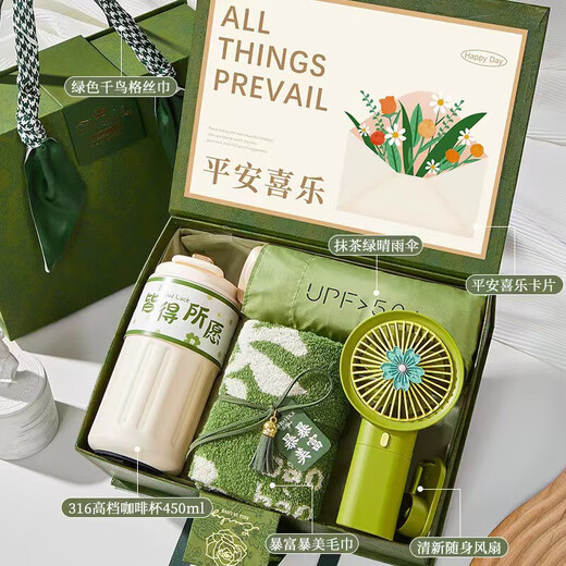 爱美礼医师节礼物伴手礼盒实用小礼品教师节送老师商务公司团建员工入职 绿野仙踪礼盒杯子风扇伞毛巾