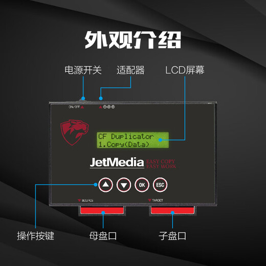 捷美原創DF01GL工控系统CF卡CFast卡拷贝机底层镜像备份机SN序列号读取机 镜像版CF卡复制机