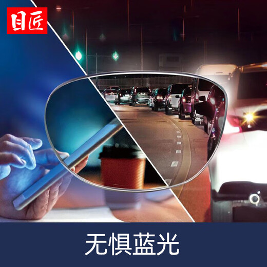 目匠 万新男士商务纯钛材质防蓝光超薄镜片高品质树脂防辐射近视眼镜 【TR+橡皮钛镜架-9711砂黑】 万新1.56非球面0-400°