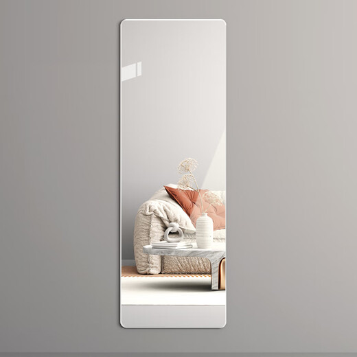 Yo-ai Mirror Wall Sticking Self-adhesive Frameless Full-body Mirror Mirror Mirror Home Bedroom Fitting Mirror Wall Sticking Mirror Makeup Mirror Rounded Corner 30*60 [HD Glass Can Be Hangable]