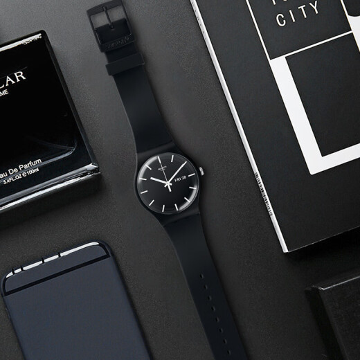 Swatch Swiss watch original colorful series cool pure black student sports quartz watch SUOB720