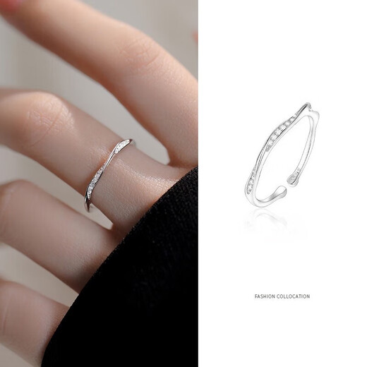 Core luxury 925 silver Möbius ring female niche design fashionable simple plain ring index finger ring adjustable ring