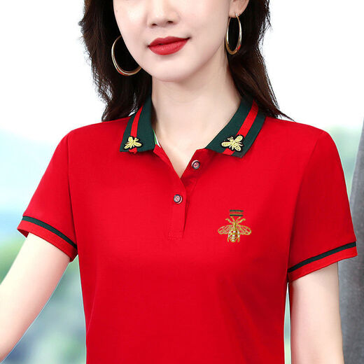 张饭雨品质短袖2022夏季新款polo衫宽松韩版ins潮运动翻领刺绣上衣 688#白色刺绣款 3XL  建议140-152斤