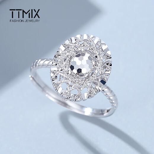 TTMIX pigeon egg ring pt950 platinum ring women's platinum ring light luxury live ring for girlfriend 3.9-4.1g