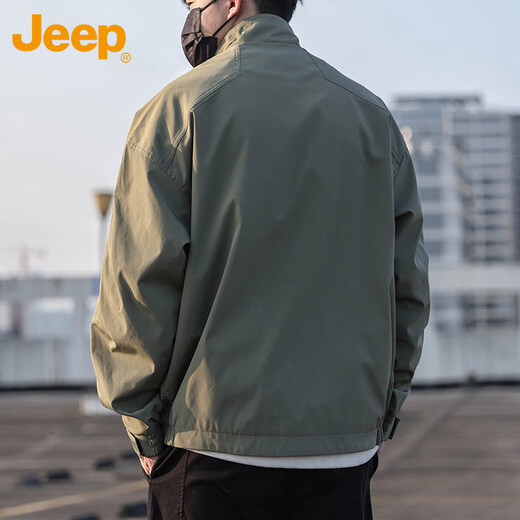 Jeep (JEEP) jacket men's jacket autumn and winter stand collar executive casual loose American clothes men's green XL