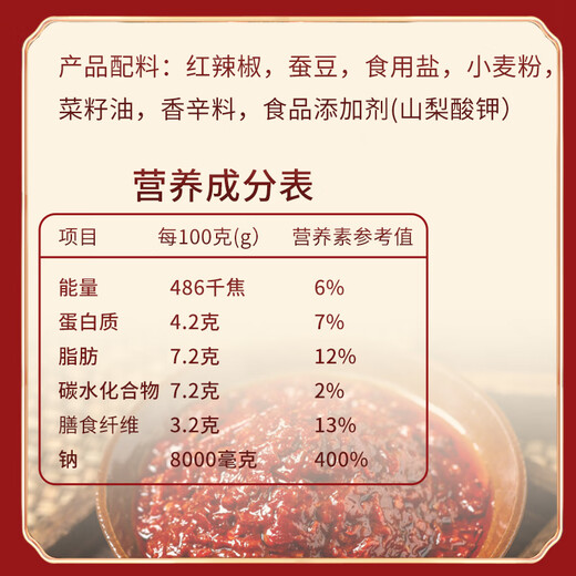 Juancheng Brand Pixian Doubanjiang Red Oil 500g Chili Sauce Sichuan Sauce Chinese Time-honored Brand