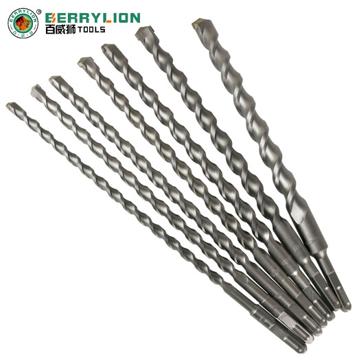 Budweiser Lion Electric Hammer Drill Bit for Concrete Cement Wall Extended Impact Rotary Square Handle Round Handle Wall Drill Four Pit Two Pit Two Slot Alloy Drill Bit 350mm 6*110mm Round Handle (Single)