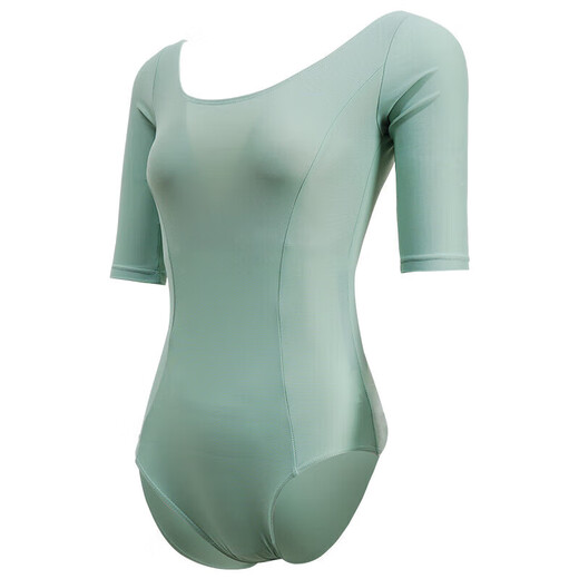 
Sansha ballet costume women, mid-sleeved round neck dance costume Krishna blue practice suit light green M