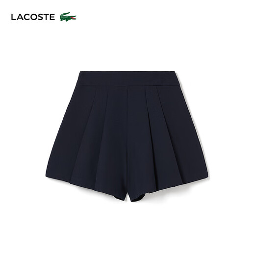 LACOSTE French crocodile women's side zipper design simple casual daily commuting versatile pleated shorts GF3879 166/navy blue 34 155