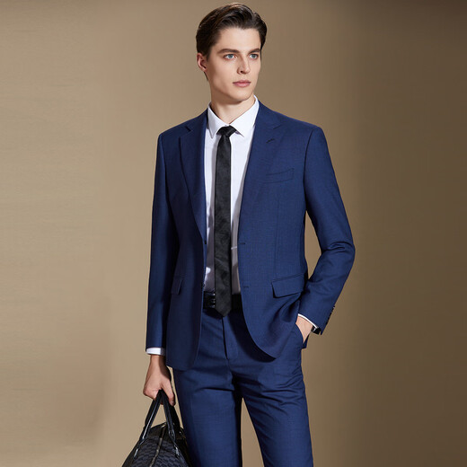 Antonio 100% worsted Australian wool suit two-piece business formal suit suit men's autumn and winter groom's wedding dress Haze Blue 48B (175/96B)