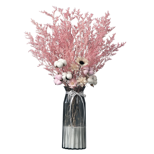 Aesthetic Hacker Dining Table Bedroom Living Room Pink Dried Flower Bouquet Decorative Ornaments and Vase Set Home Furnishings Rabbit Tail Cotton Set C2