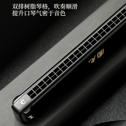 
Guoguang 24-hole polyphonic harmonica #A/B/C/D/E/F/G tune German imported gong adult professional performance level 24-hole #D tune = E-flat tune performance level - polyphonic