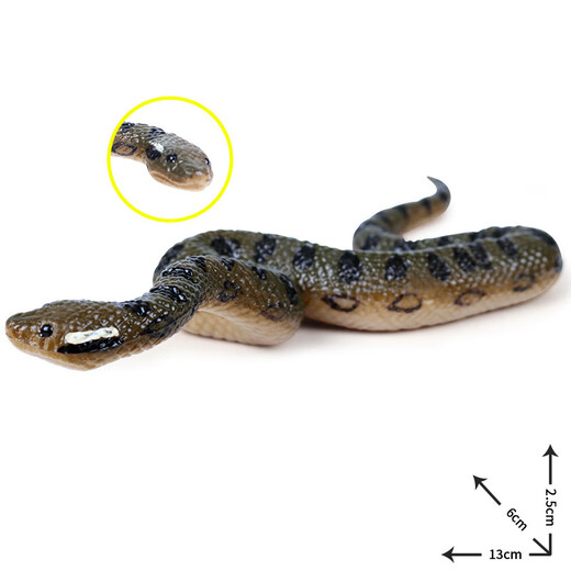 Oenux children's toys simulated snake wild animal model ornaments figures crawling snake pranks python glasses rattlesnake M-681 green anaconda overall is a small model (size and size to see the picture Specifications)