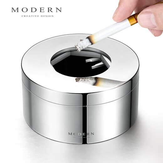 Moderne Lifel Lifel moderne moderne créatif personnalisé en cendrier tendance en acier inoxydable en acier inoxydable fermé cendres volantes anti-vol Gift masculin en acier inoxydable personnalisé style glossy (grand)