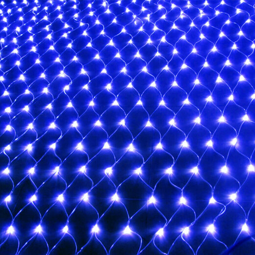 Aiweiyi Light String Fishing Net LED Couleur lumières dans le ciel étoile extérieur étanche boutique de pelouse Flash Light Shopping Mall Spring Festival Decoration Disposition de mariage Couleur chaude 6 * 4 mètres avec bouchon de queue 672 lumières