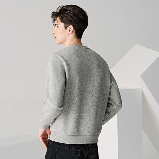 Dances with Wolves Xinjiang long-staple cotton autumn and winter versatile round neck top skin-friendly breathable men's sweatshirt 004 Huahui 175