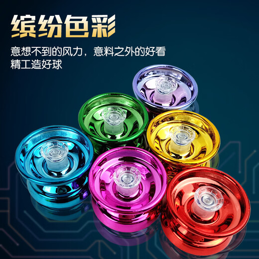 
Juqixin yo-yo alloy children's toys entry-level live sleep yoyo ball competitive beginner boy yo-yo ball purple alloy yo-yo [with ring + colored rope]