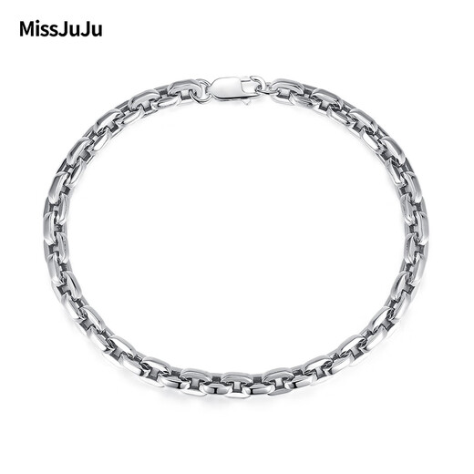 Miss JuJu Men's Platinum Bracelet pt950 Platinum Men's Personalized Cross Chain Trendy Bracelet Length Suggestion Suggestions Thickness 7-9mm = Clean Hand Circumference + 2.5cm