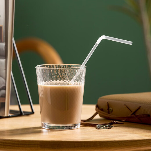 Camellia (CHAHUA) disposable single-packaged food-grade plastic straws for pregnant women, postpartum children, baby milk tea single elbow, 1 box, 200 pieces in total, boxed independent bendable straws