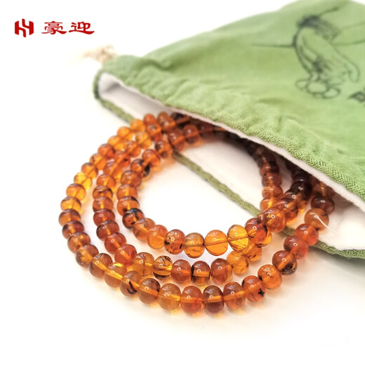 Haoying Fushun amber west open-air old material bracelet first-hand source handmade beads 108 plant amber 8MM