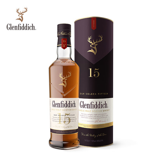 格兰菲迪（GLENFIDDICH）核心系列15年 苏格兰单一麦芽威士忌 洋酒礼盒700ml