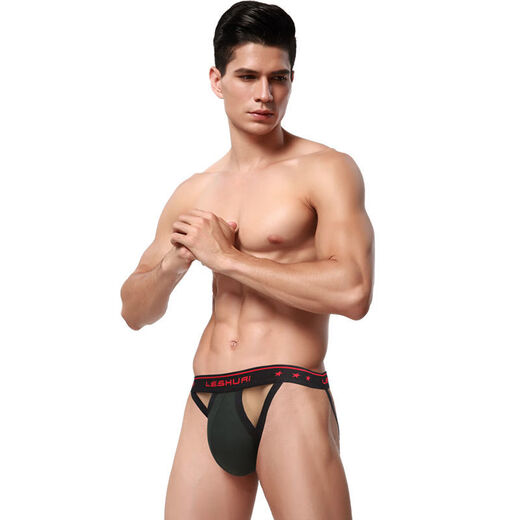 
Guiruo Men's Double Thong Hollow and Exposed Sexy T-Pants Sexy Open-Climbing Underwear Summer Breathable Tight Shorts Red M Waist Clothes Appropriate One Foot-8 to Two Foot-one
