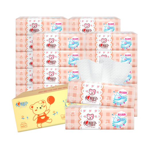 Xinxiangyin baby tissue paper, large L size, 3 layers, 120 sheets * 18 packs (baby tissue can be used for mothers and babies, sold in a box)